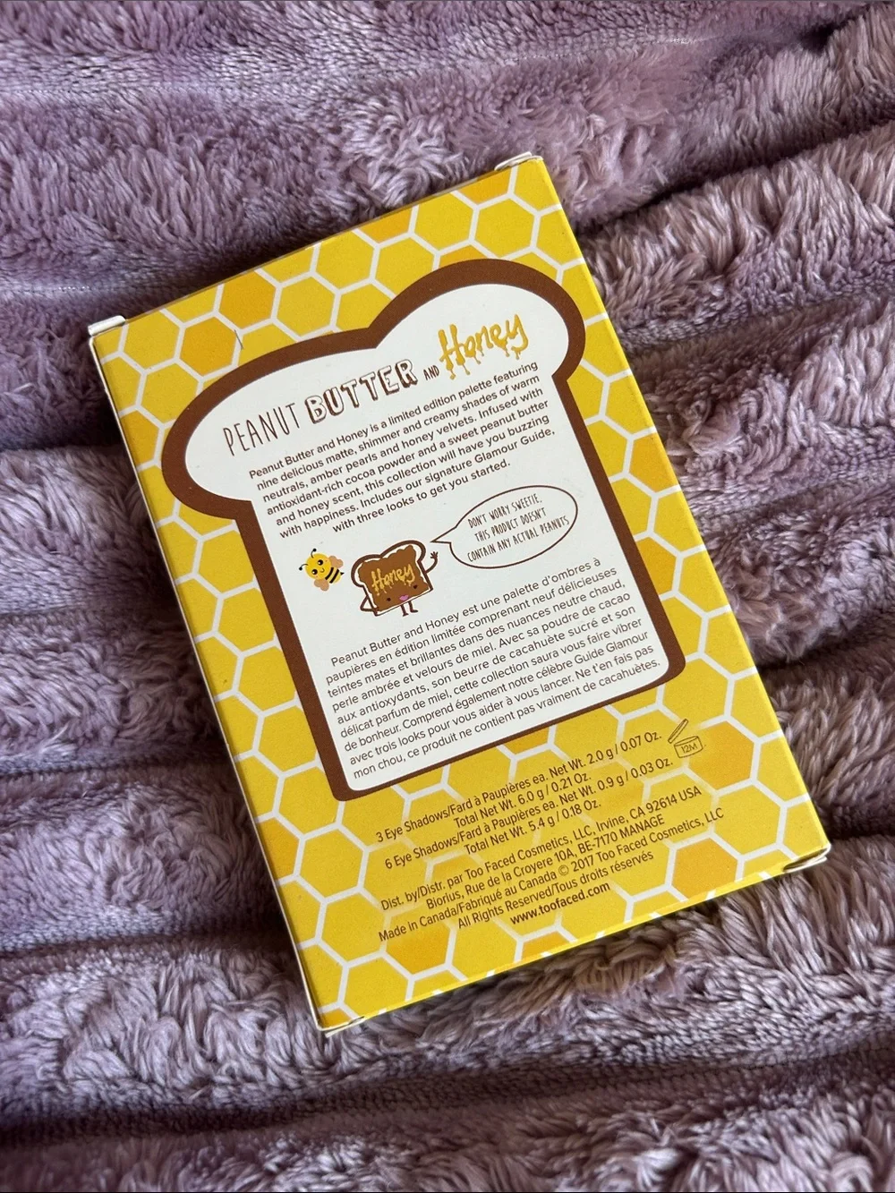 NIB Too Faced Peanut Butter and Honey Eyeshadow Palette